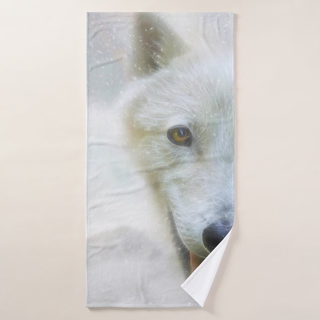ARCTIC WOLF SNOW PIERCER BATH TOWEL (Bath Towel)