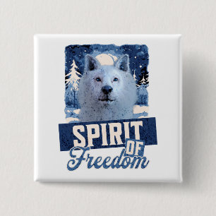 Arctic Wolf Spirit of Freedom 15 Cm Square Badge