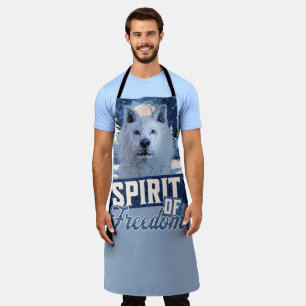 Arctic Wolf Spirit of Freedom Wildlife Design Apron