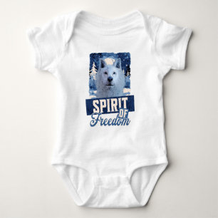 Arctic Wolf Spirit of Freedom Wildlife Design Baby Bodysuit