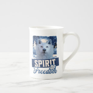 Arctic Wolf Spirit of Freedom Wildlife Design Bone China Mug