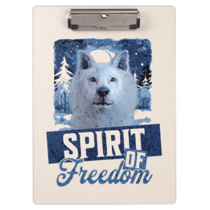 Arctic Wolf Spirit of Freedom Wildlife Design Clipboard