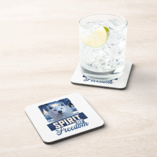 Arctic Wolf Spirit of Freedom Wildlife Design Coaster
