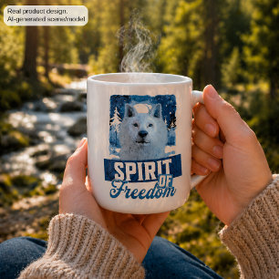 Arctic Wolf Spirit of Freedom Wildlife Design Coffee Mug