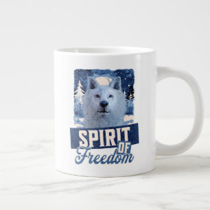 Arctic Wolf Spirit of Freedom Wildlife Design Large Coffee Mug