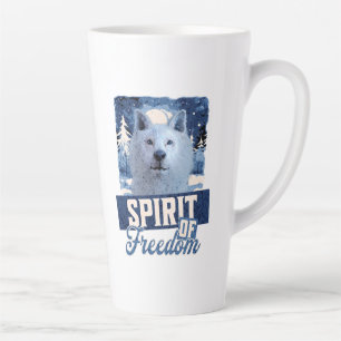 Arctic Wolf Spirit of Freedom Wildlife Design Latte Mug