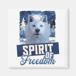 Arctic Wolf Spirit of Freedom Wildlife Design Magnet