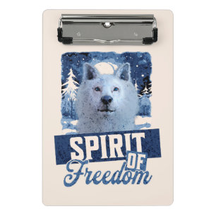 Arctic Wolf Spirit of Freedom Wildlife Design Mini Clipboard