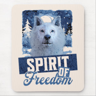 Arctic Wolf Spirit of Freedom Wildlife Design Mouse Mat
