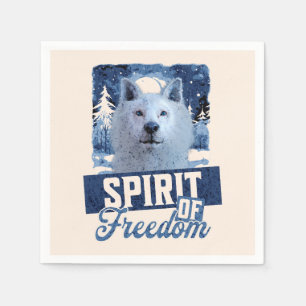 Arctic Wolf Spirit of Freedom Wildlife Design Napkin
