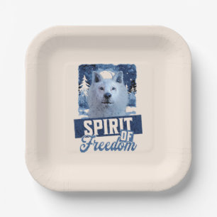 Arctic Wolf Spirit of Freedom Wildlife Design Paper Plate