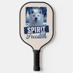 Arctic Wolf Spirit of Freedom Wildlife Design Pickleball Paddle