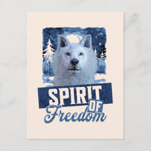 Arctic Wolf Spirit of Freedom Wildlife Design Postcard