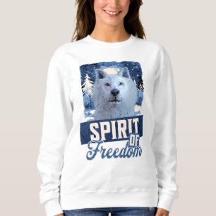 Arctic Wolf Spirit of Freedom Wildlife Design Sweatshirt
