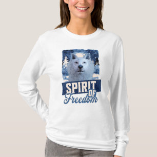 Arctic Wolf Spirit of Freedom Wildlife Design T-Shirt