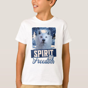 Arctic Wolf Spirit of Freedom Wildlife Design T-Shirt