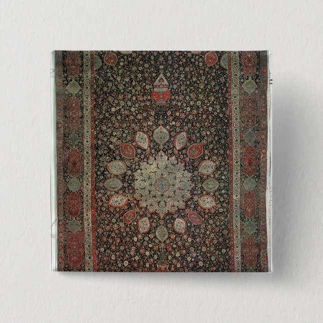 Ardabil carpet made for the mosque at Ardabil 15 Cm Square Badge (Front)