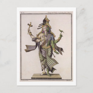 Ardhanarishvara, from 'Voyage aux Indes et a la Ch Postcard