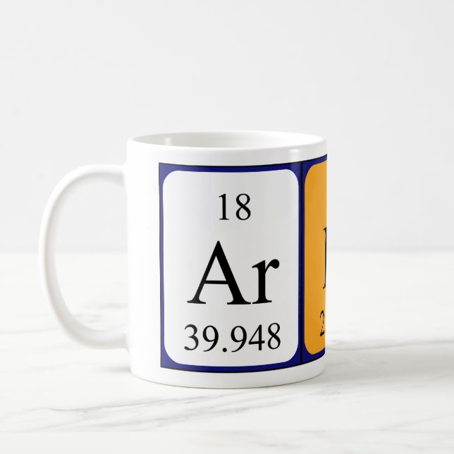 Ardi periodic table name mug (Left)