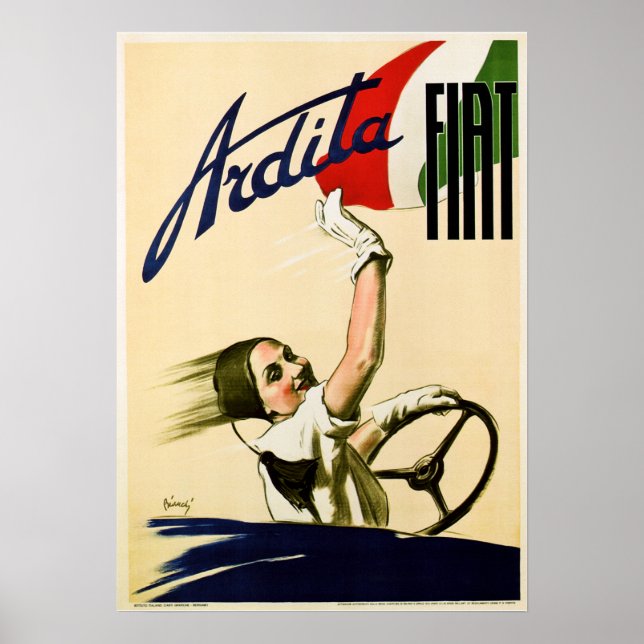 ARDITA FIAT Advertisement Vintage Car Racing Poster (Front)