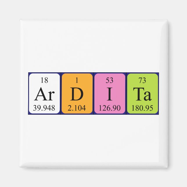 Ardita periodic table name magnet (Front)