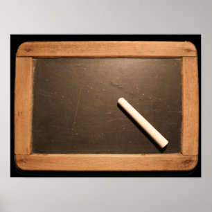 Ardoise Vintage School Slate with Chalk B Poster