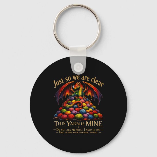 Are clear this yarn is funny dragon knitting key ring (Front)