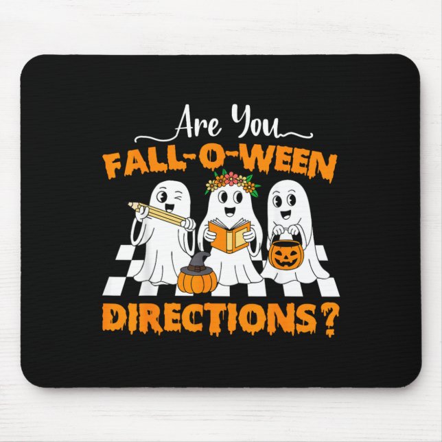 are Fall O Ween Directions Funny Teacher Halloween Mouse Mat (Front)