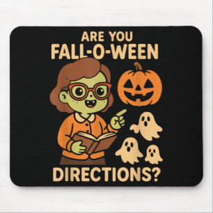 are Fall O Ween Directions Funny Teacher Halloween Mouse Mat