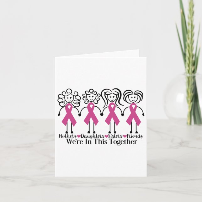 Are In Together Family Friends Breast Cancer Aware Card (Front)