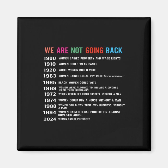 Are Not Going Back Voting Rights  Magnet (Front)