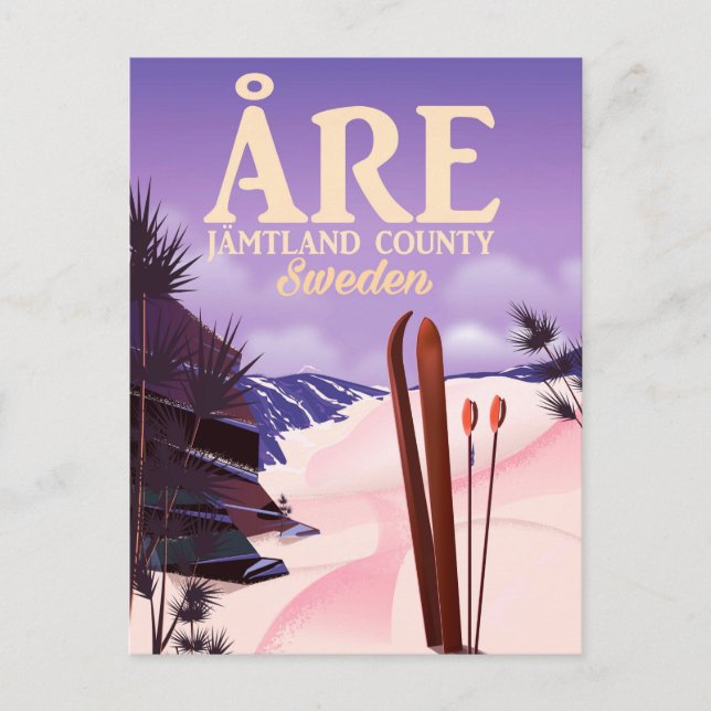 Åre Sweden ski travel poster Postcard (Front)