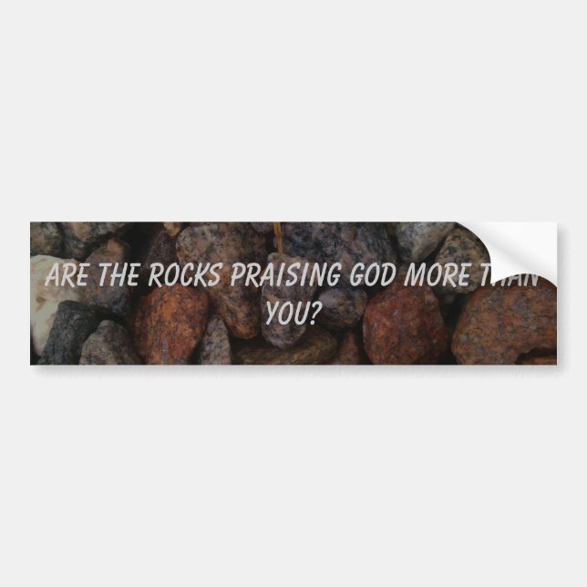 Are the Rocks Praising God More than You? Bumper Sticker (Front)