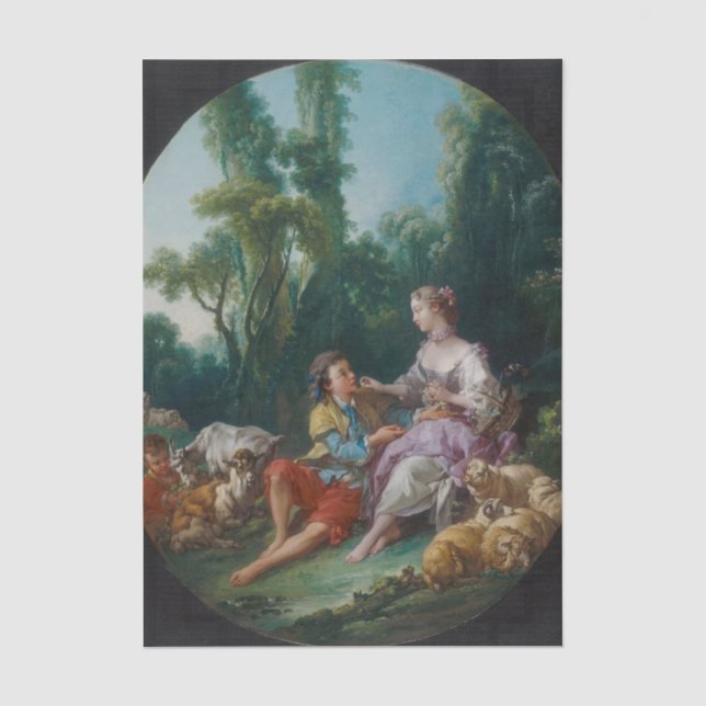 Are They Thinking About Grapes by Francois Boucher Tissue Paper (Front)