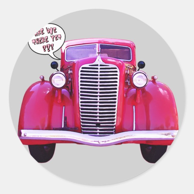 Are we there yet? classic round sticker (Front)