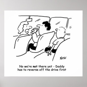 Are We There Yet? Funny Child Cartoon Poster