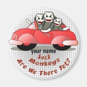 Are We There Yet Sock Monkey magnet