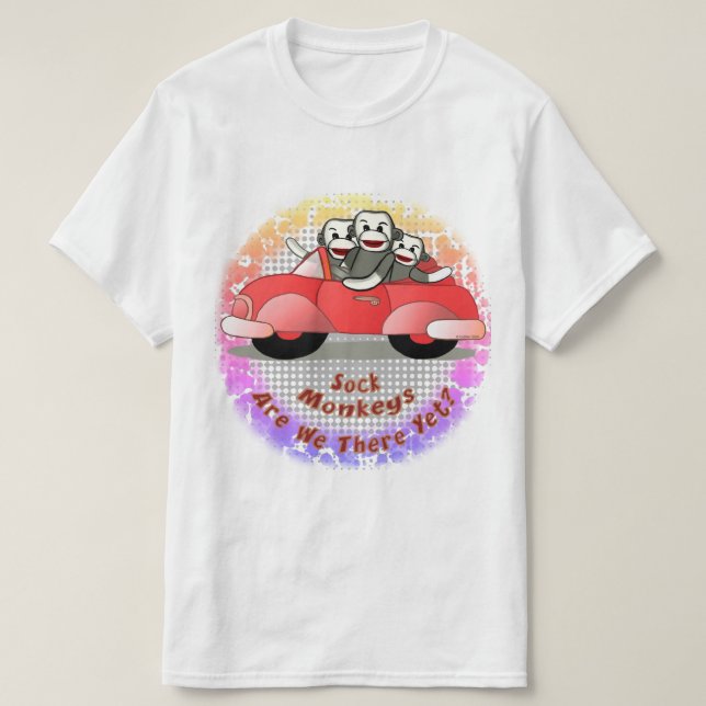 Are We There Yet Sock Monkey t-shirt (Design Front)