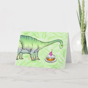 Are you a dinosaur? Four-year-old Birthday Card