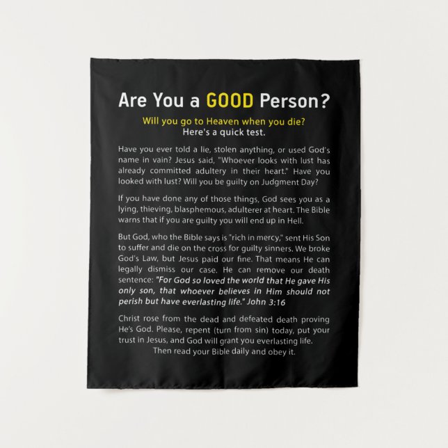 Are You a Good Person? Christian Faith Full Gospel Tapestry (Front)