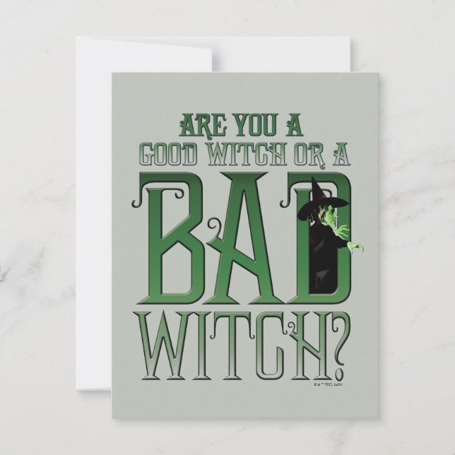 Are You A Good Witch Or A Bad Witch? Card (Front)