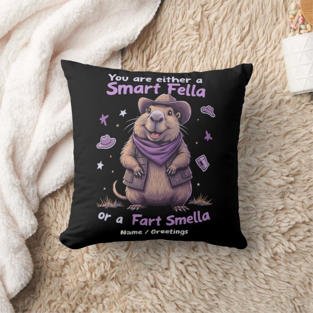 Are You a Smart Fella or a Fart Smella Funny  Cushion (Blanket)