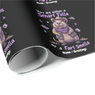 Are You a Smart Fella or a Fart Smella Funny Wrapping Paper