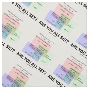 Are You All Set? Set Theory Math Humour Numbers Fabric