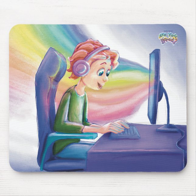 Are You Bored? Colorful Desk Mouse Pad (Front)
