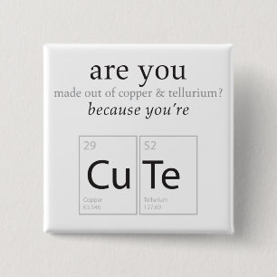 Are You Cute Nerdy Science Geek Humour Button