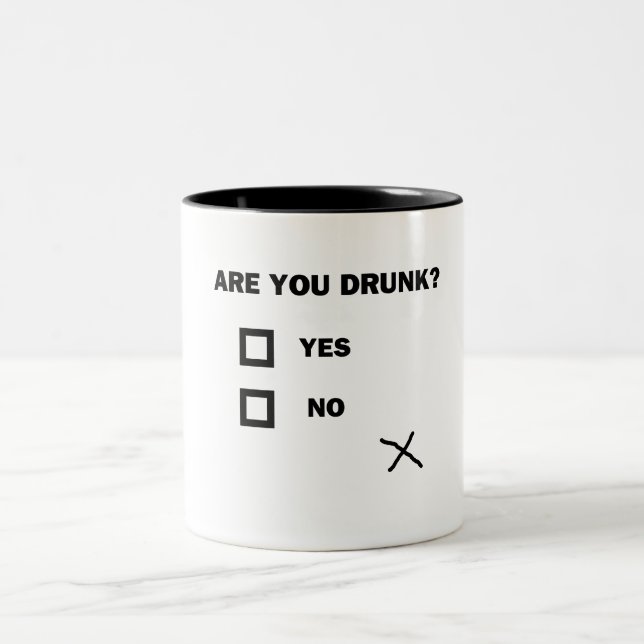 Are You Drunk? Two-Tone Coffee Mug (Center)