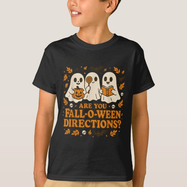 Are You Fall-o-ween Direction Funny Teacher Hallow T-Shirt (Front)