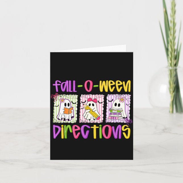 Are You Fall-o-ween Directions Funny Teacher Hallo Card (Front)