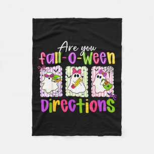 Are You Fall-o-ween Directions Soky Cute Ghost Tea Fleece Blanket